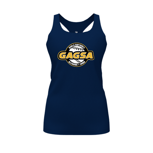 [FT0TRBNV-FYS-LOGO1] Decker Racerback Tank Top (Female Youth S, Navy, Logo 1)