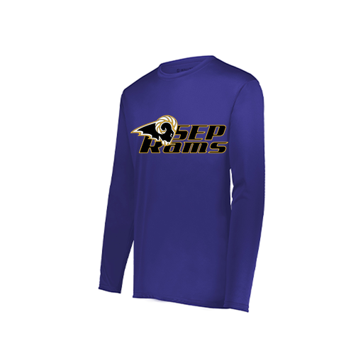[222822.747.XS-LOGO3] Men's LS Smooth Sport Shirt (Adult XS, Purple, Logo 3)