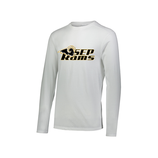 [FTLCUBWH-AXS-LOGO3] Decker Men's Tri-Blend T-Shirt - Long Sleeve (Adult XS, White, Logo 3)