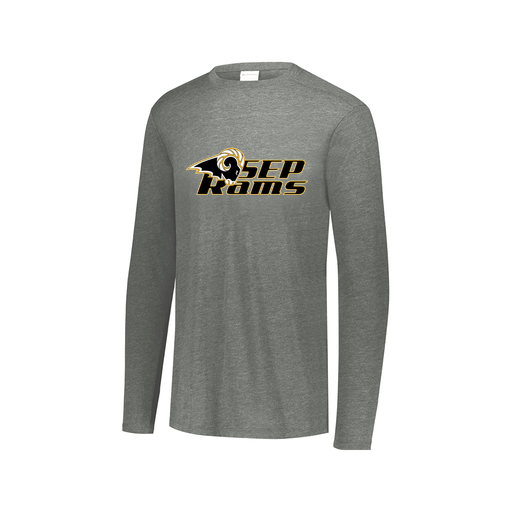 [FTLCUBGY-AXS-LOGO3] Decker Men's Tri-Blend T-Shirt - Long Sleeve (Adult XS, Gray, Logo 3)
